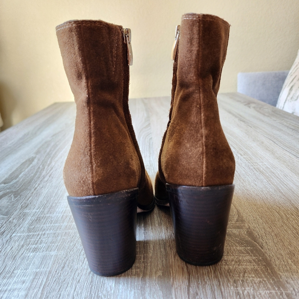 PAIGE Presley Suede Pointed Toe High Heel Booties Size 9 - Picture 5 of 8